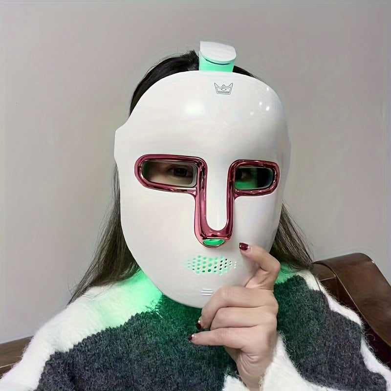 7-Color LED Light Therapy Face & Neck Mask – Rechargeable Skincare Mask for Anti-Aging, Acne, and Glow Boosting – Perfect Valentine's Day Gift for Women
