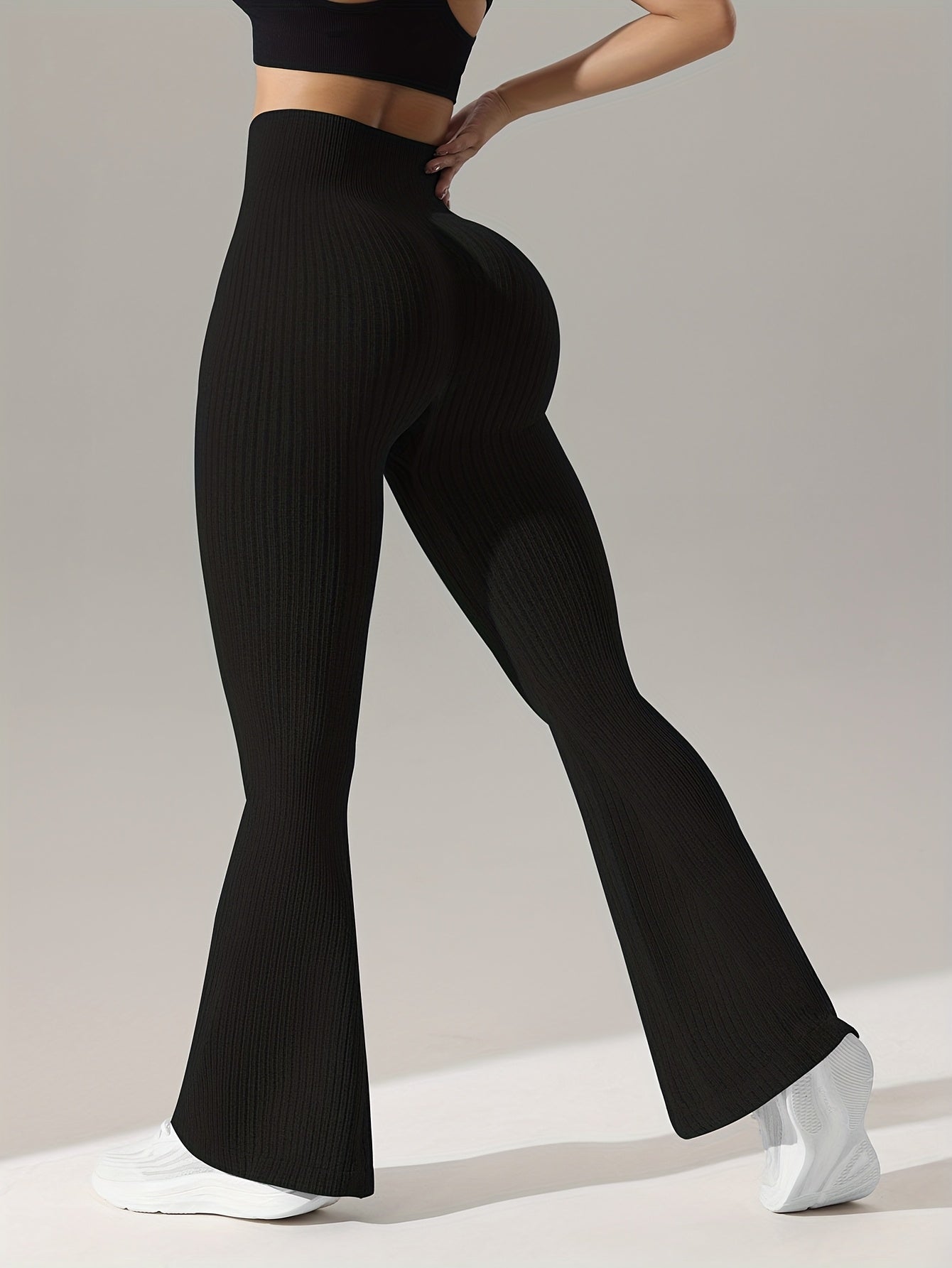High Stretch Flared Leg Yoga Pants for Women - Ultra Comfy, Wide Waistband, Elastic Closure, Machine Washable - Ideal for Sports and Activewear
