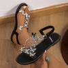 Women'S Summer Flat Sandals with Butterfly Embellishments - Slip-On, Open Toe, Synthetic Upper, TPU Sole, All-Season Comfort, Casual Footwear|Butterfly Embellishments|Synthetic Upper, Sandals for Women