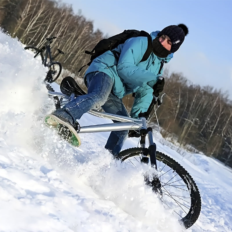 [Winter Sports Bundle] 5pcs/Set Winter Outdoor Sports Equipment - Thick Warm Knit Hat, Neck, Touch Screen Gloves, Plush Ear Muffs and Snow Socks for Skiing, Cycling and Hiking