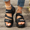 Stylish Comfort Wedge Sandals - Soft, Breathable, Platform Shoes for Women with Letter Detail - Perfect for Beach, Walking, and Casual Occasions