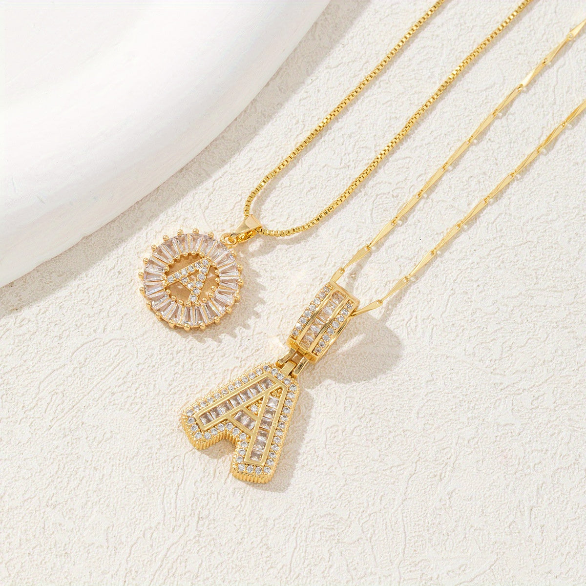 2 Packages of Initial Pendant Necklace, Letter Necklace with Adjustable 17 "-19" Chain, Valentine'S Day Gift, Suitable for Ladies And Girls