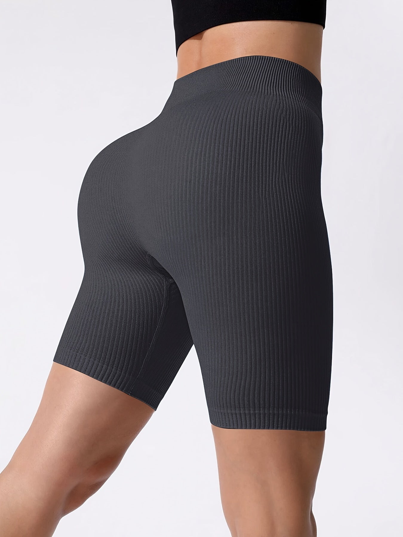 Women'S Seamless High-Waisted Sports Cycling Fashion Leisure Solid Color Soft Rib Thick Warm Sports Sweatpants, Capri Pants & Padded Yoga Leggings, Breeches & Knee-Length Shorts, Women'S Activewear & Underwear