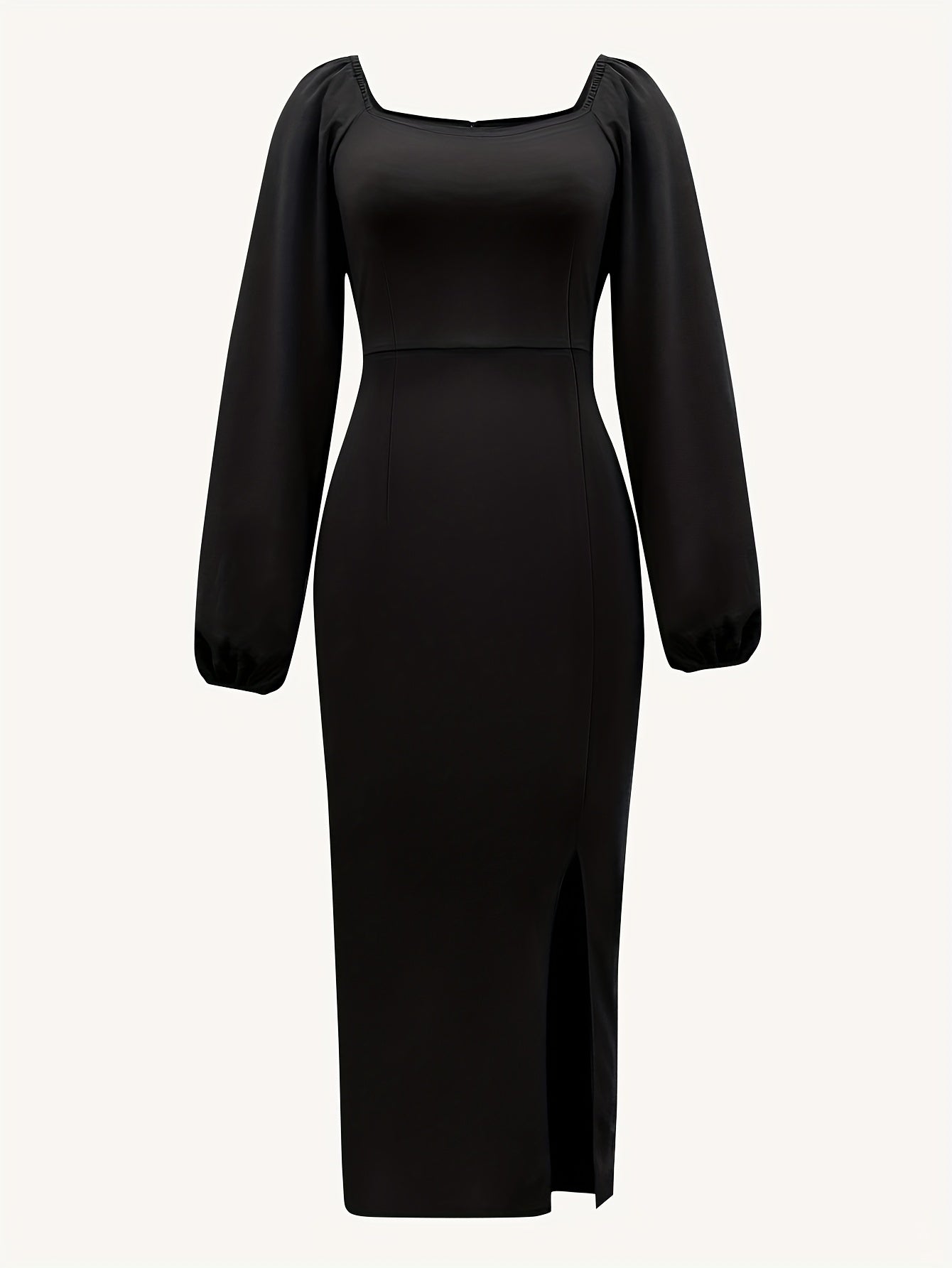 New European and American Style Fashion Slimming Split Long Sleeve Dress Trend