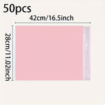50-Pack Pink Courier Bags, Self-Adhesive Waterproof Mailing Envelopes, Bulk Shipping Bags for Clothes, Books, In-Line Skate Material, Durable Plastic Packaging