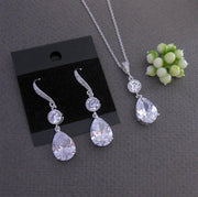 Necklace Earrings Minimalistic Water Drops