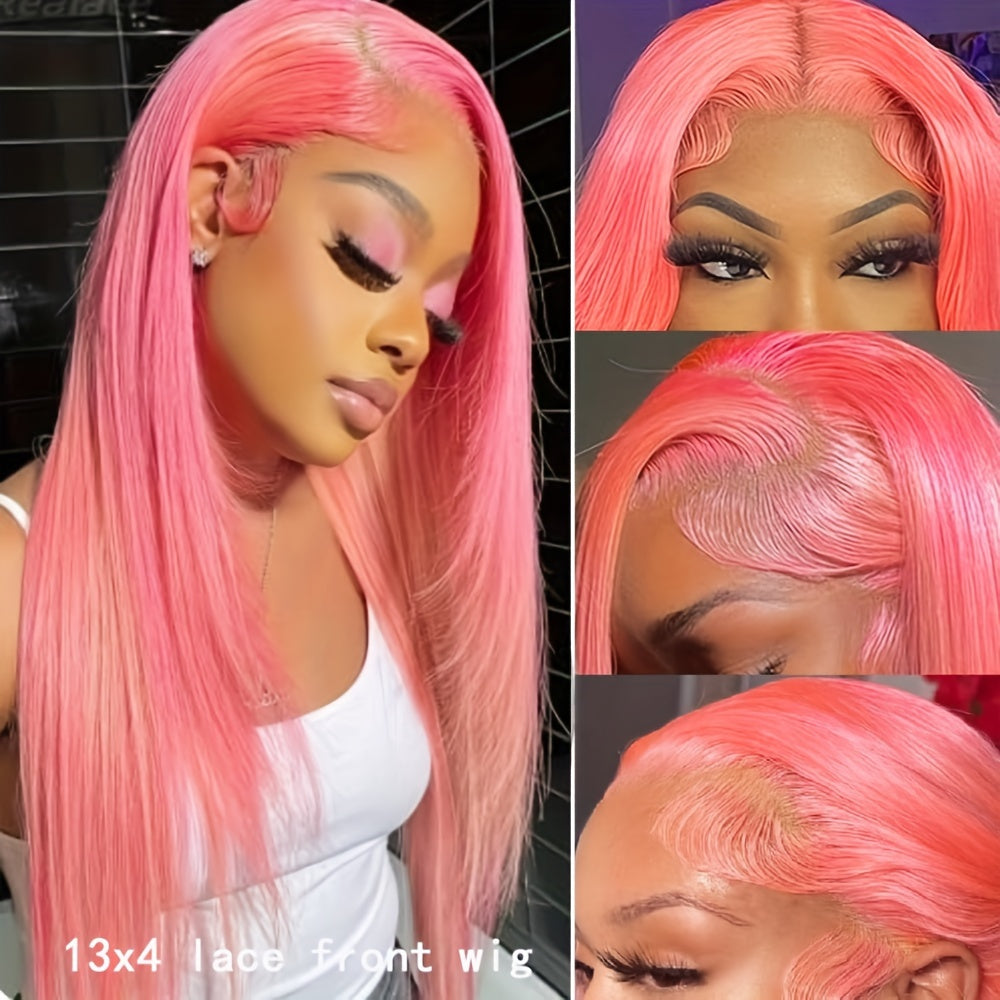 Silvery Grey 13x4 Transparent Lace Frontal Wig 26 Inches Silvery Straight Lace Front Wigs for Women 180% Density Synthetic Heat Resistant Fiber High temperature fiber Straight Glueless Lace Wig Natural Straight Long Lace Wig