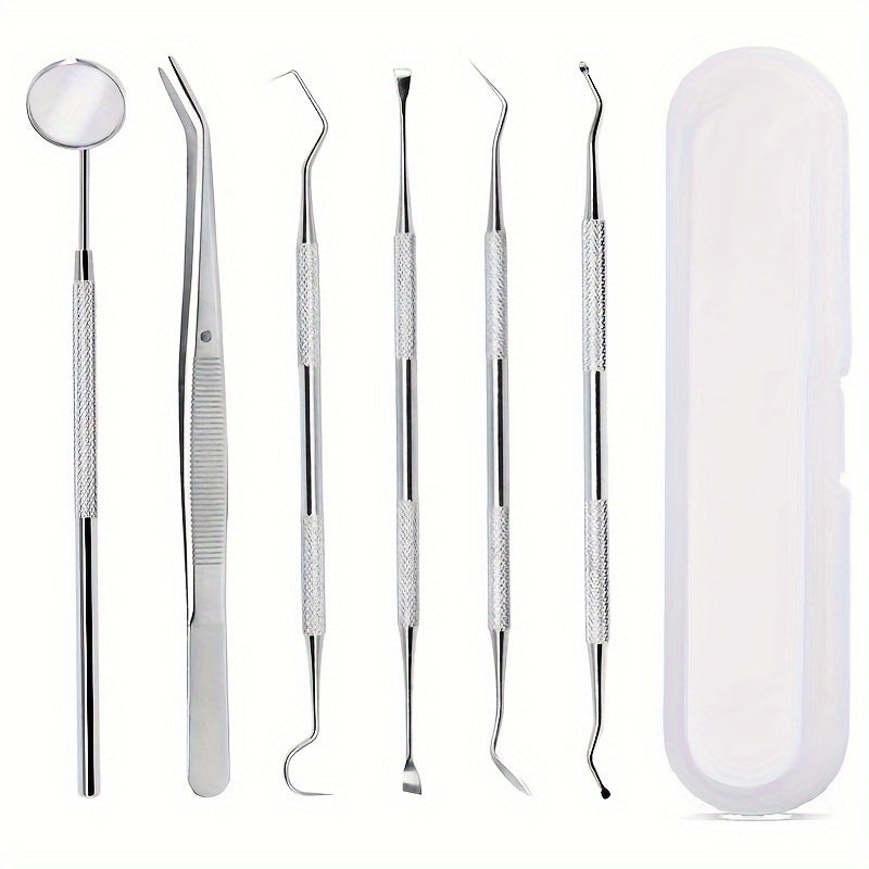 6pcs set, home personal hygiene care set: including tweezers, scraper, and residue remover, with anti slip handle and storage box