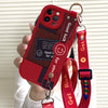 Interesting Stripe Pattern for Iphone 16/15/14/13/12/11 Pro/Plus/Max/Mini Mobile Phone Case Trendy And Fashionable Creative Wristband Can Be Used As a Bracket, Cross-Body, Back-Hanging Chain Rope, Full-Cover Silicone Anti-Fal