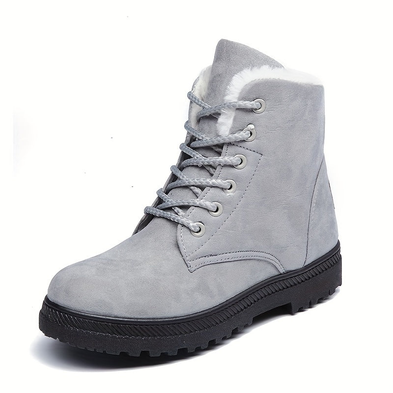 Women's Winter Ankle Snow Boots - Warm Fur Lined - Fabric Insole - Durable Outdoor Footwear