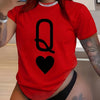 Love Q Queen Printed Short-Sleeved Round Neck T-Shirt for Women Spring And Summer