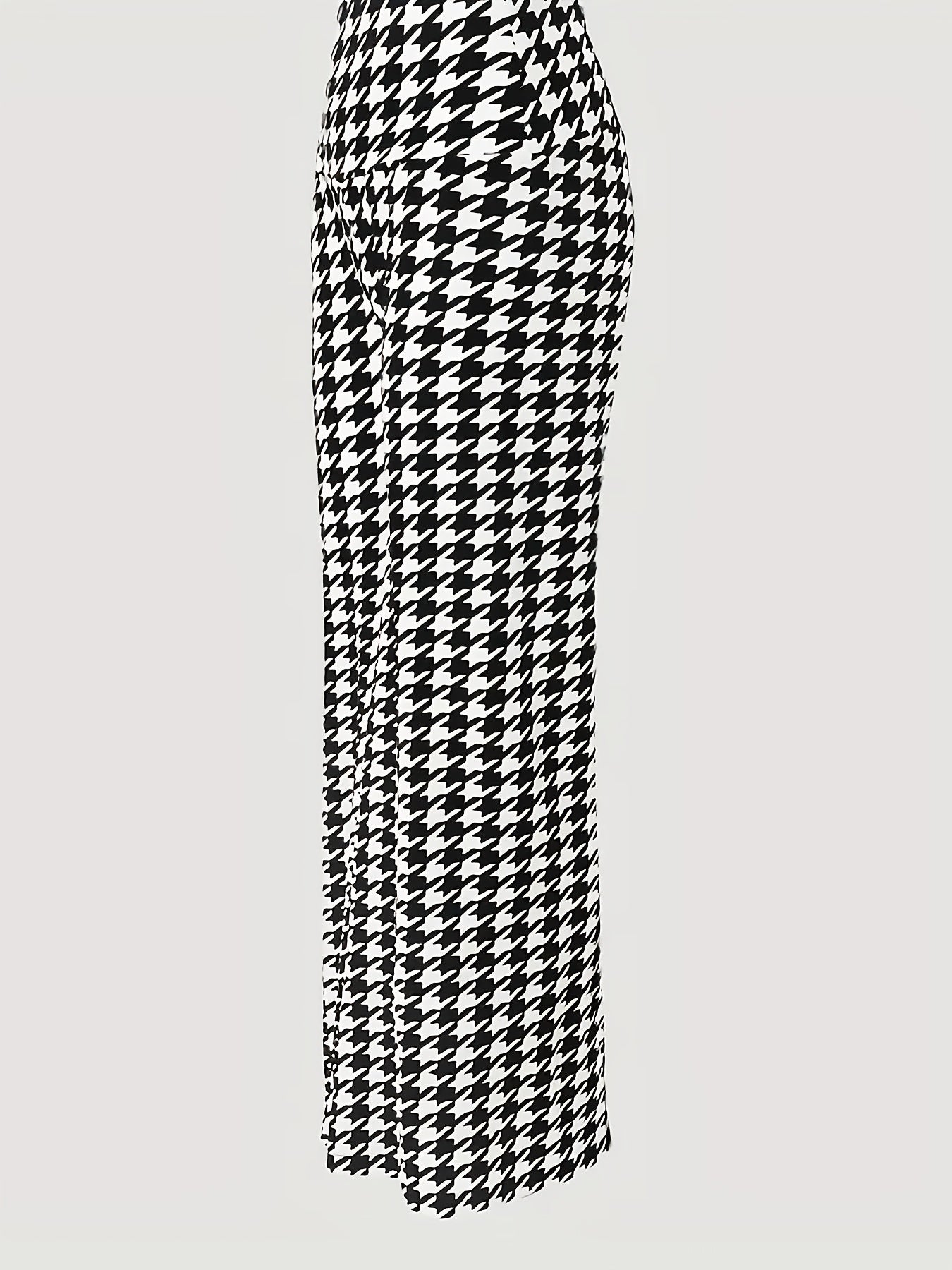 Chic Houndstooth High-Waist Wide-Leg Pants for Women - Stretchy, Casual & Machine Washable - For Women - Suitable for Everyday Wear, Work & Parties - Perfect Gift for Fashionable Women