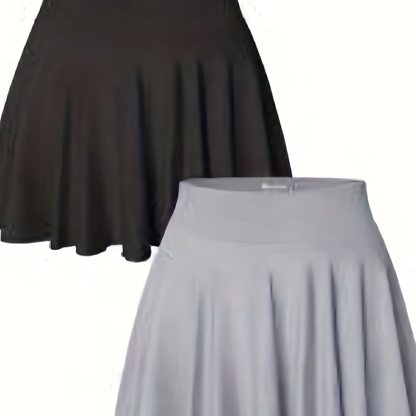 2pcs Women's Stretchy Flowy Mini Skirts - Light Blue & Pink, High Waist, Casual A-Line Cut, Soft Nylon Blend, Perfect for Casual Attire