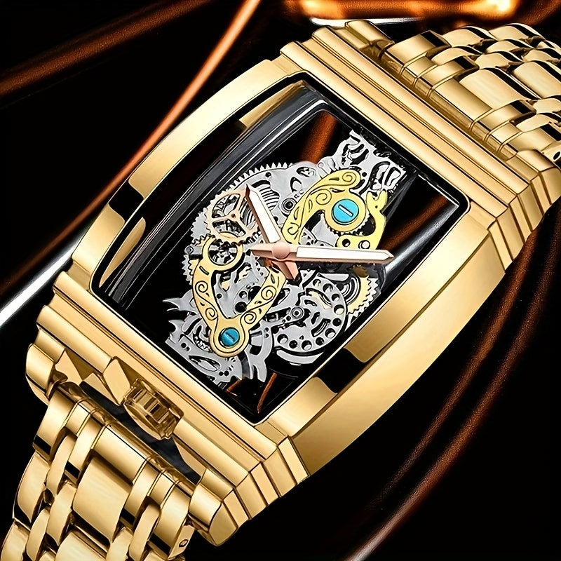 4pcs New Men's Fashion Casual Waterproof Luminous Quartz Watch and Jewelry Combination Set for Daily Wear, Parties, Valentine's Day, Easter, Christmas, Halloween, Ramadan, Wedding, Gifts for Friends and Family