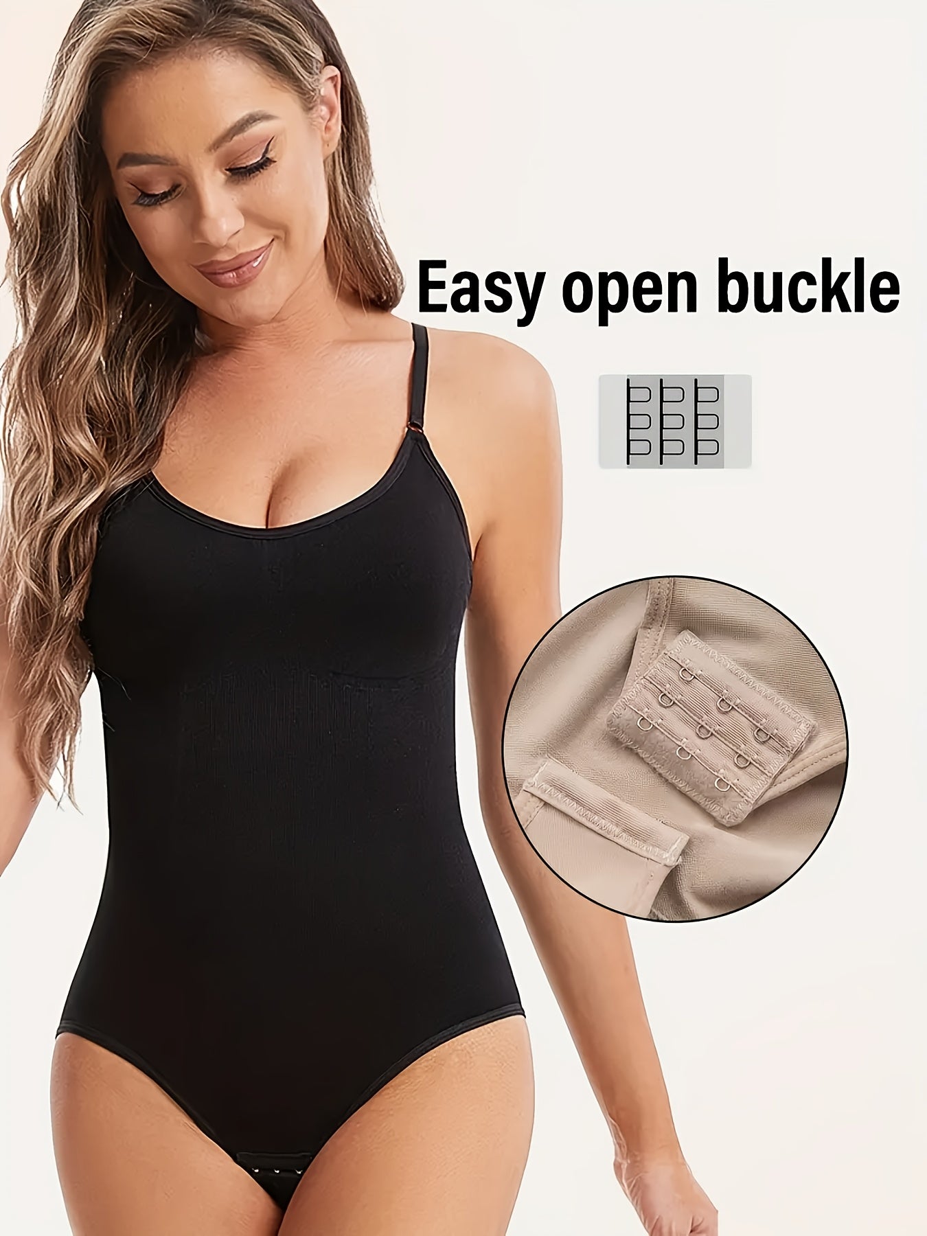 3pcs Women's Elegant Bodysuits - Solid Color, Smooth Polyamide Fabric, 200g/m² Medium Support | Tummy Control | Butt Lift