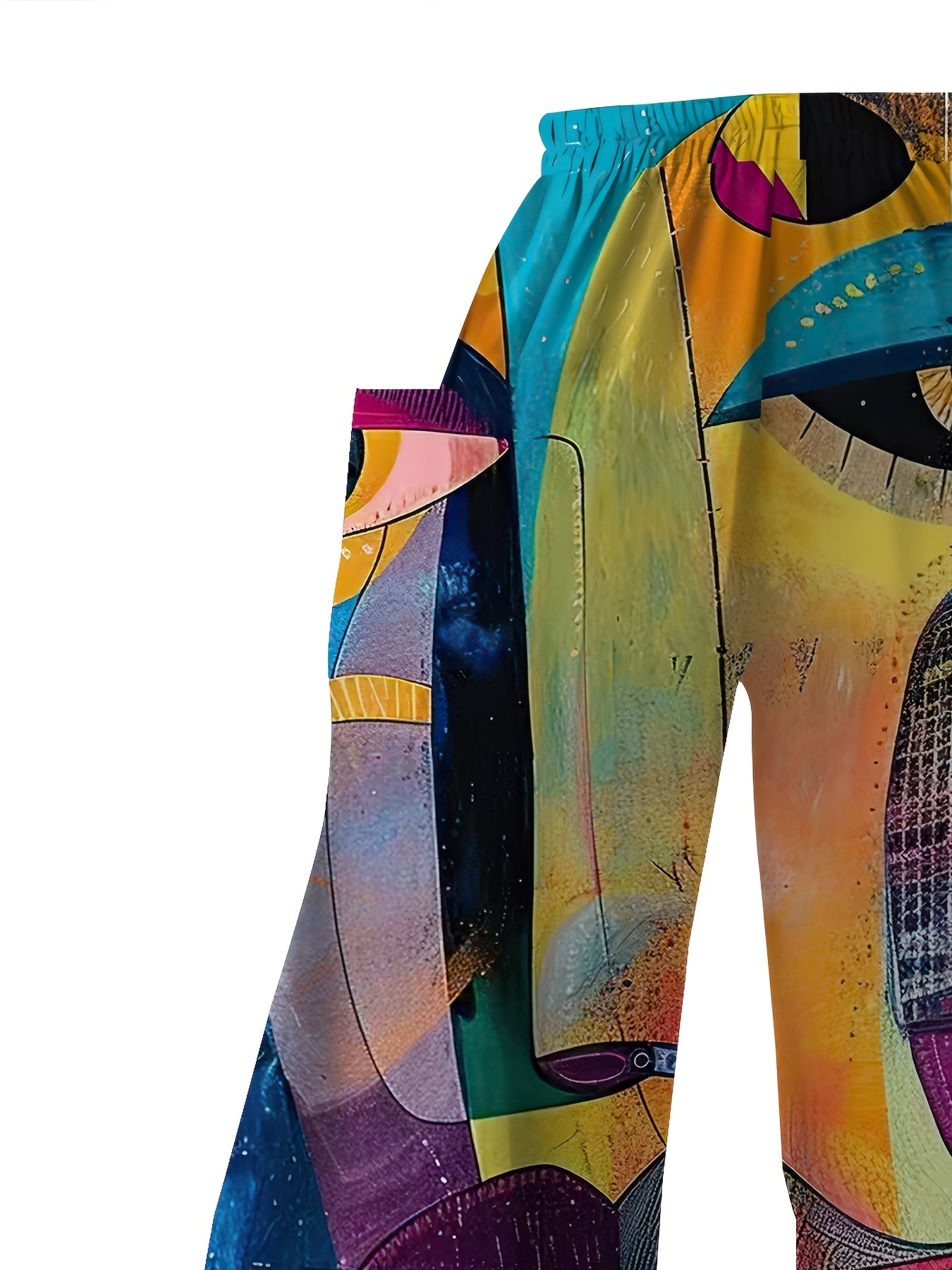 Women'S Graffiti 3D Print Wide Leg Palazzos - Casual Loose Fit Polyester 100% Long Pants with Pockets for All Seasons - Woven Non-Stretch Fabric, 120g/m² - Weekend Casual Wear