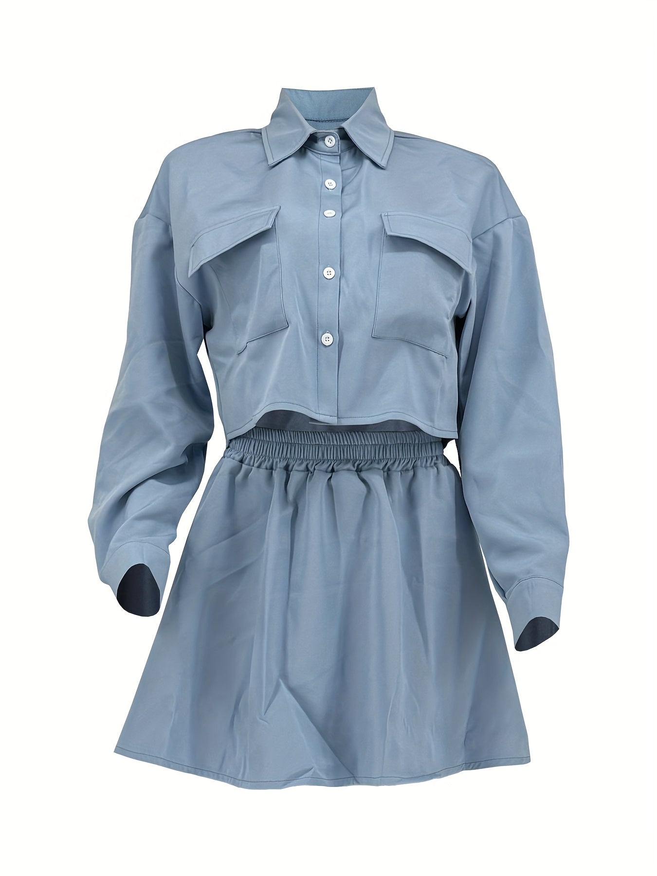 European and American Women's new spring/summer fashionable casual solid color skirt set