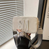 Stylish Crossbody Bag with Wide Strap – Trendy Solid Color Shoulder Bag Featuring Bold "SM" Letter Design, Zip Closure, and Polyester Lining – Available in Coffee Brown, Light Brown, Magenta, White, Red, Green, Black, Sma