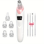 Blackhead Remover - 3 Adjustable Suction Power Levels, 4 Blackhead Remover Tools, 5 Replaceable Probes, USB Rechargeable, Easy to Use And Clean, Gift for Women