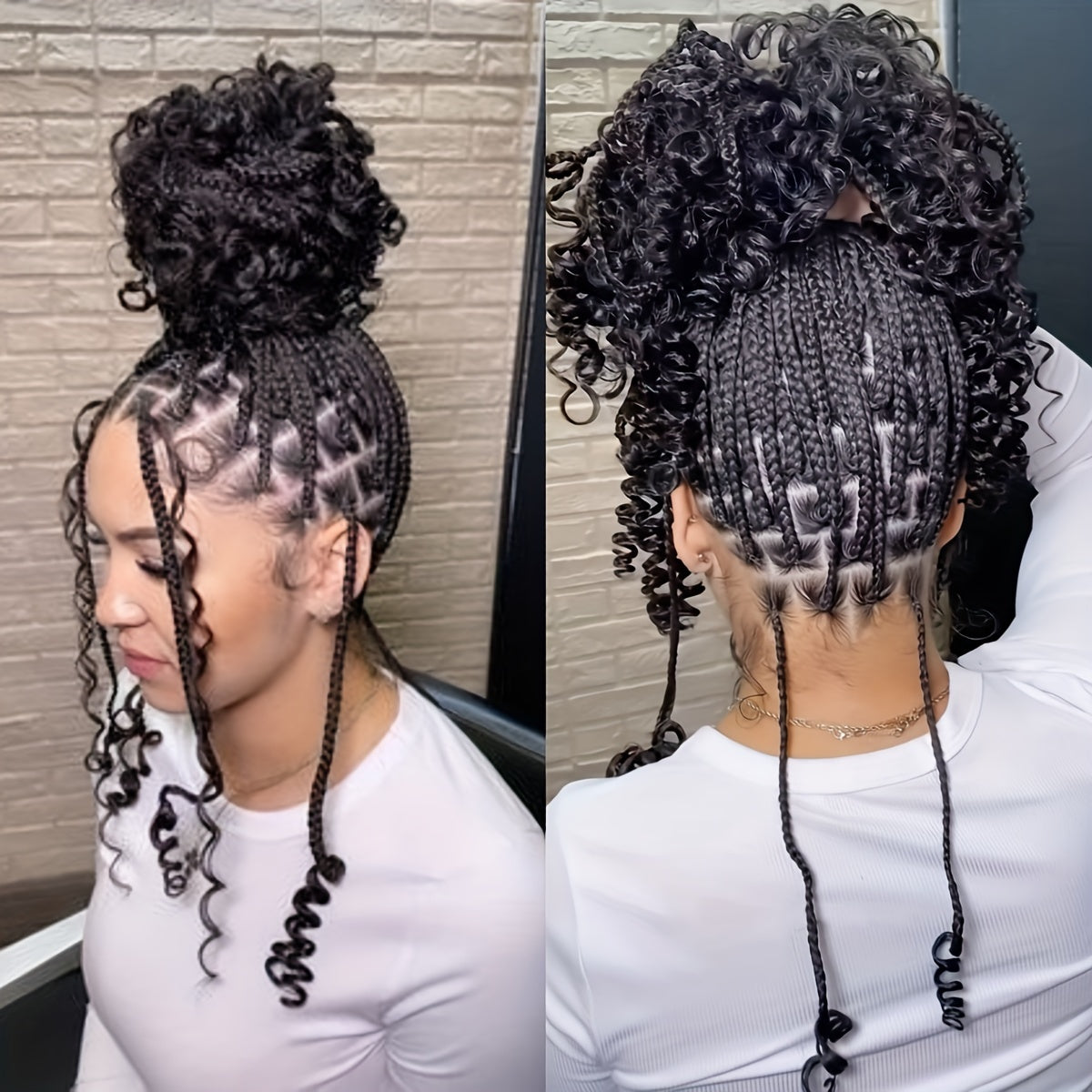 150% Density Full Lace Goddess Wig for Women - Curly Braided Butterfly Edge Style, Medium Length, High-Temperature Fiber, Perfect for African American Women, Vacation Ready, Lace Front Wig