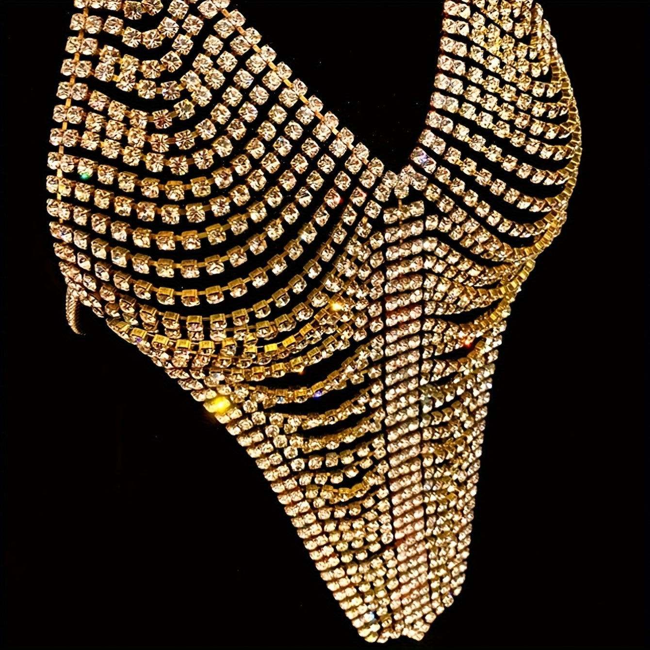 Boho Sexy Body Chain for Women - 1pc Sparkling Rhinestone Bikini Jewelry, No Plating, Artificial Crystal, Gift for Party, Valentine's Day, All Seasons