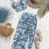 Spring and summer new arrivals: Beach vacation portrait print halter top and side slit skirt.