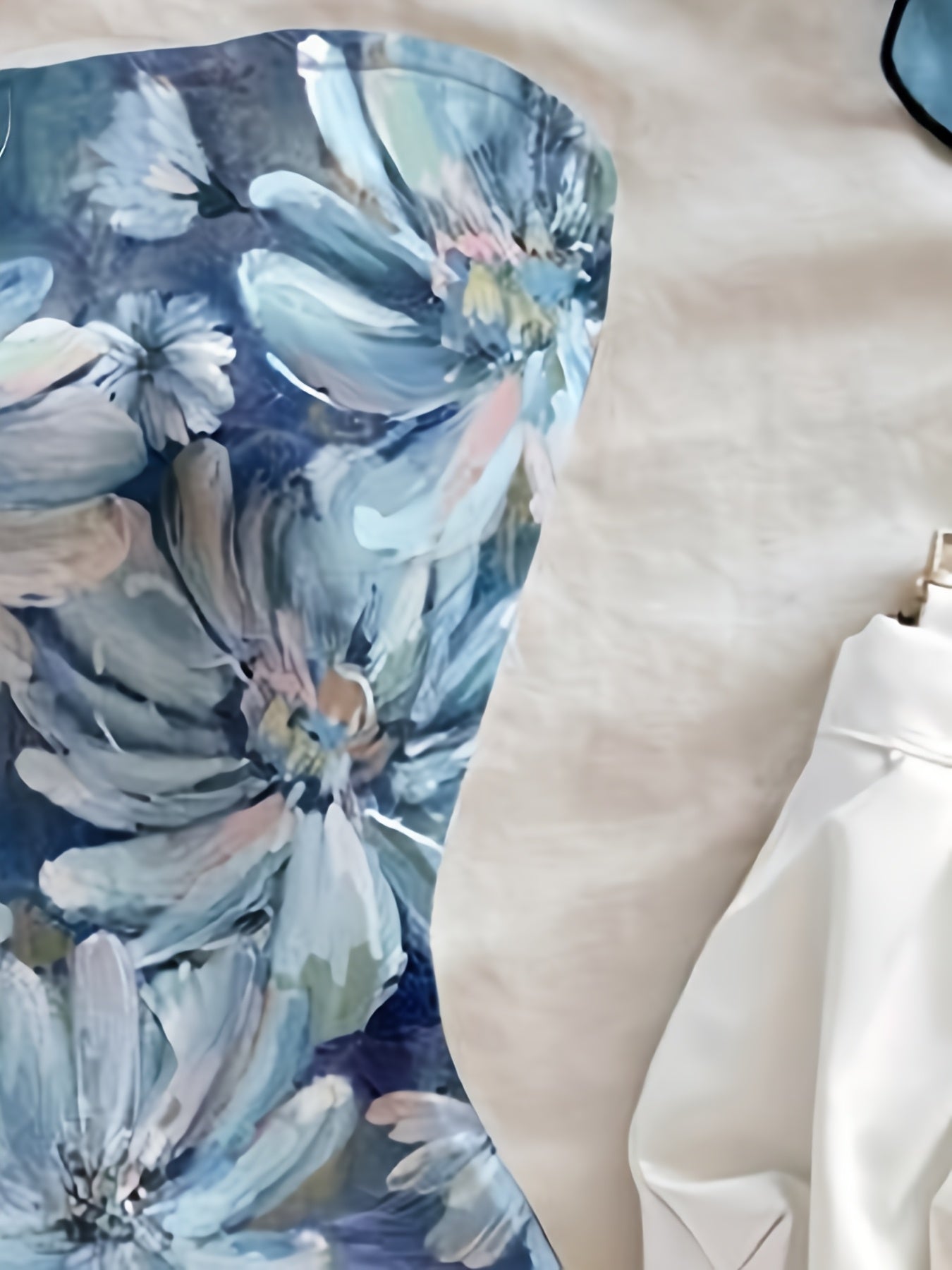 Women'S Elegant Floral Print Sleeveless Mini Dress - Blue & White Floral Design, Square Neck, A-Line Silhouette, Perfect for Summer Vacations, Beach Coverup | Aline Silhouette | Subtle Floral Prin