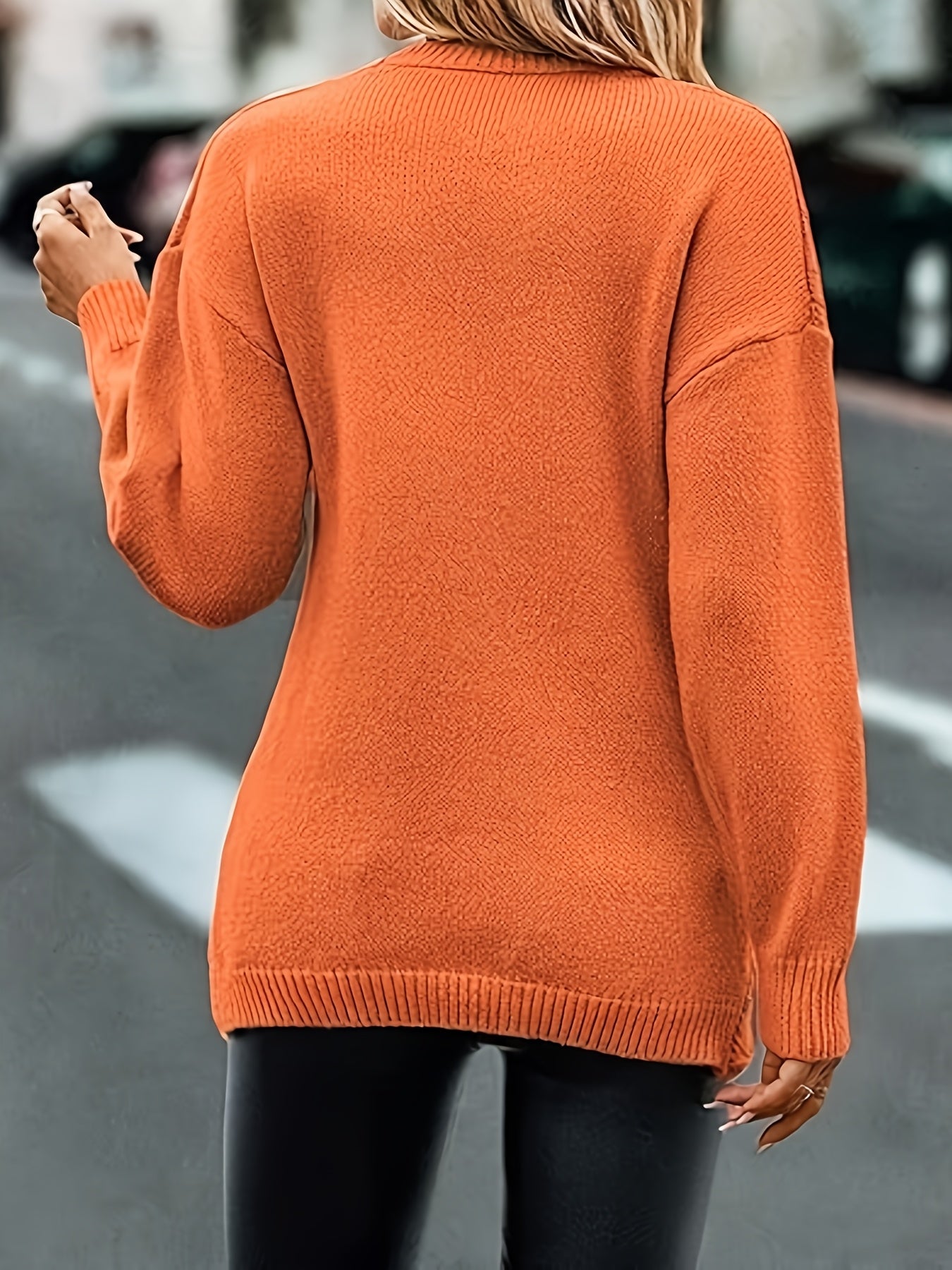 Cable Knit Cross Front Sweater - Elegant Long Sleeve Sweater For Fall & Winter - Women's Clothing - Soft & Cozy Knit Material - Perfect Gift for Women