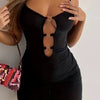 Slim Fit Cut Out Ring Linked Cami Dress - Women's Clothing, Sexy Sleeveless Summer Dress, Spring Fashion, Bodycon, Mini Length, Casual Wear