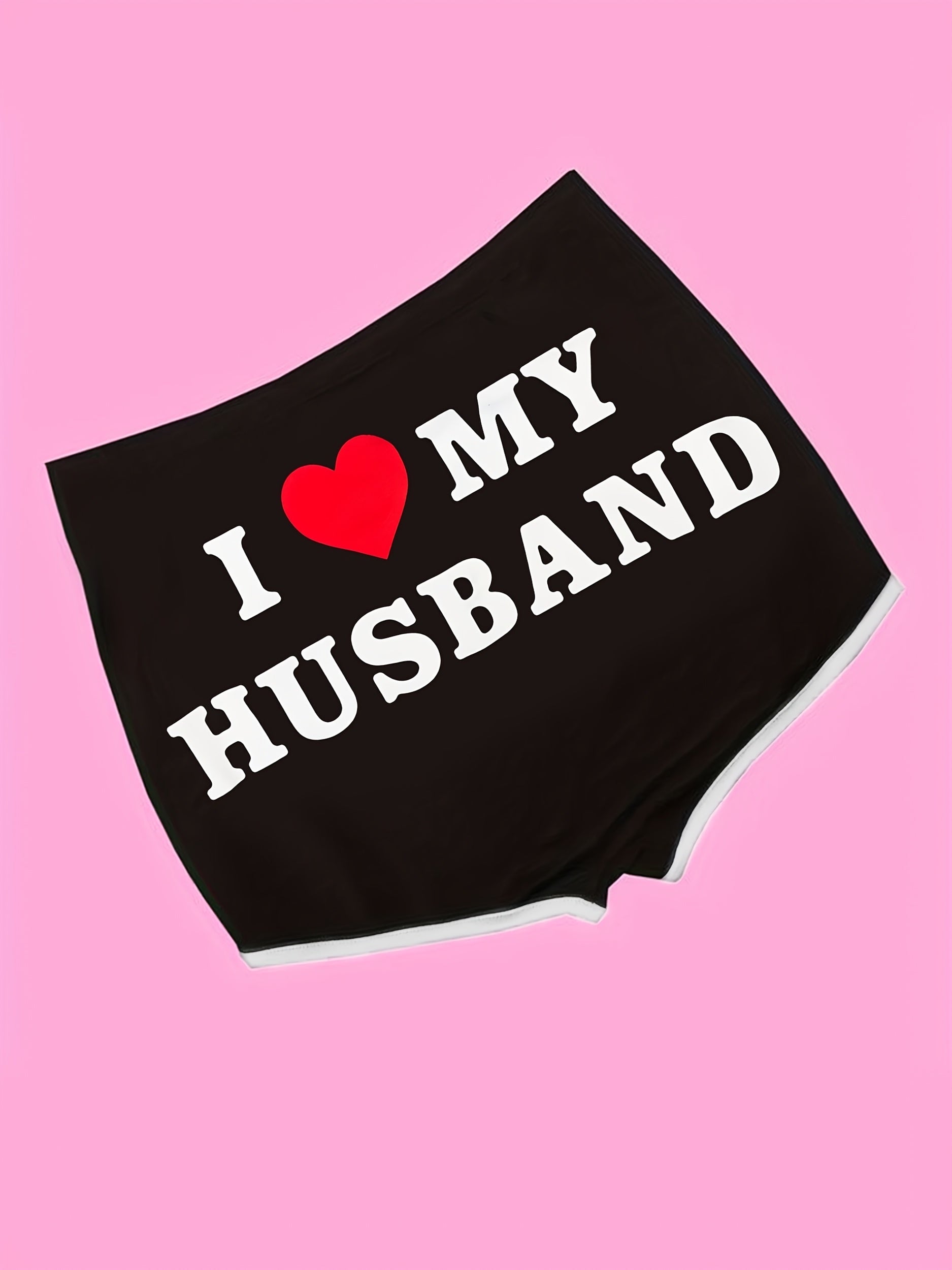 Women'S "I Love My Husband" Letter Print Elastic Waist Shorts - Casual, Stretchy, and Comfortable for Spring & Summer, Perfect for Casual Attire