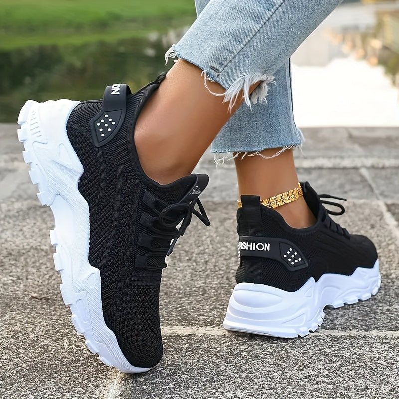 Women'S Breathable Knitted Sports Shoes, Lightweight And Comfortable Low Top Running Shoes, Suitable For All Seasons, Soft Soled Shoes, Casual Sports Shoes, Mesh Lightweight Casual Shoes