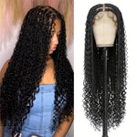 13x8 HD Lace Front Boho Knotless Box Braided Wigs For Women Bohemian Braiding Wig Braid Lace Front Wig With Curly Ends Blended Braided Wig 36 Inch