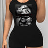 8077S125 Women's Sexy Back Cutout Leggings Fashion Letter Print Jumpsuit