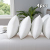 4pcs High Quality Fluffy Square Pillow Inserts with Zipper - Plump White Stuffer Cushion Fillings, 100% Polypropylene, Machine Washable, All-Season Use for Sofa, Bed, Patio, Camping & Travel - Perfect Gift for Family