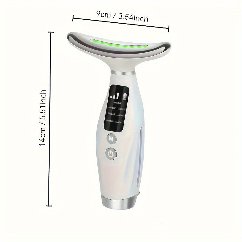 Portable Face And Neck Massager, USB Charging, 7 Modes Facial Massage Care Tool, Beauty Skin Care, For Daily Skin Care Routine, Facial Massager Skin Care Tool