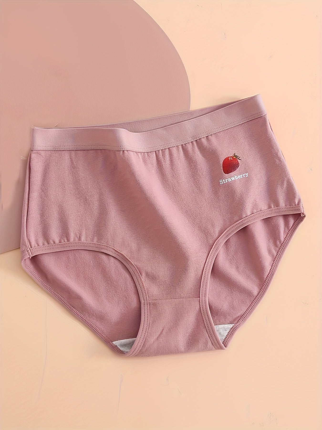 10 Pieces Comfortable Printed Women's Briefs, Fruit Botanical Print, Women's Underwear Panties