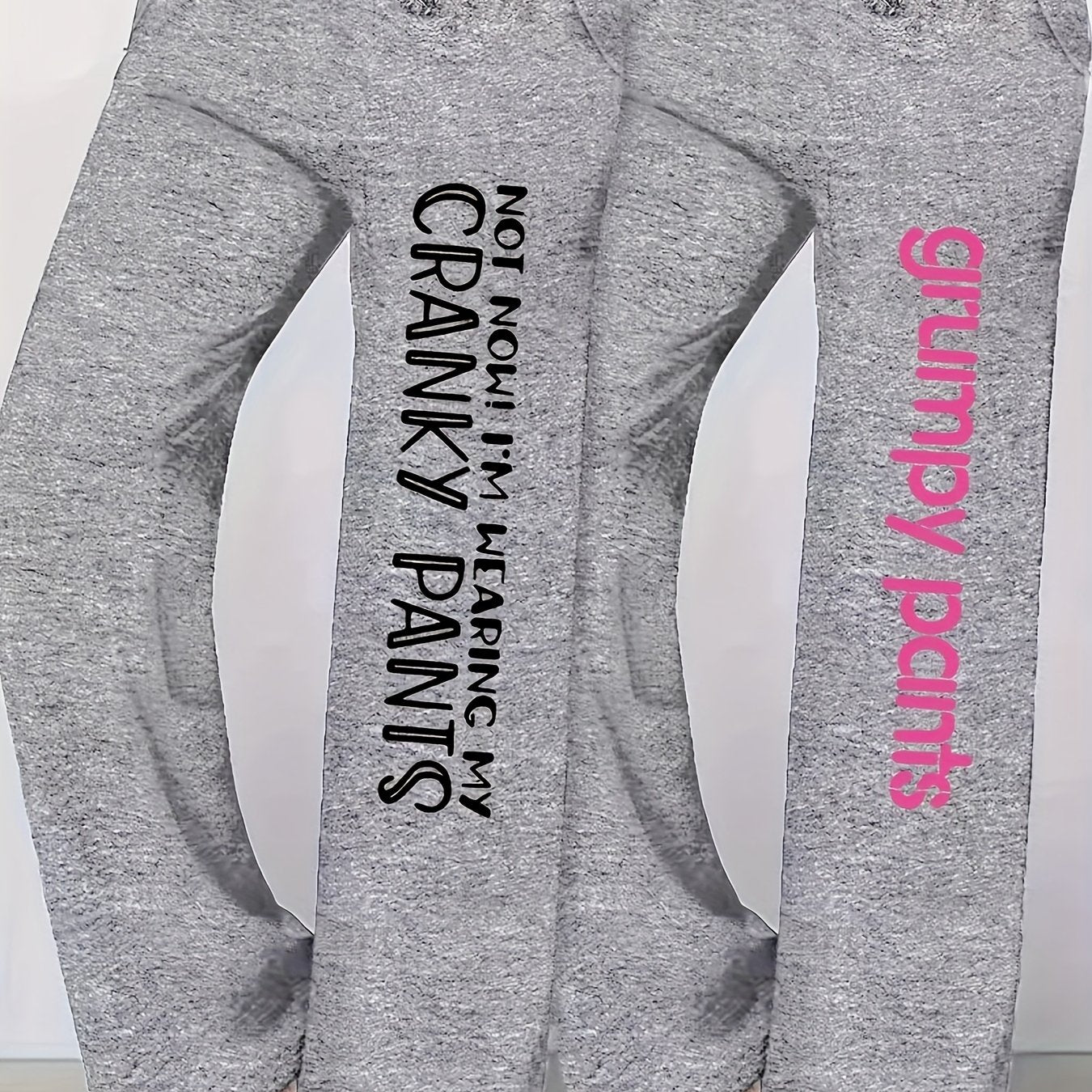 Women'S Casual Drawstring Pants with "Not Cranky, I'm Wearing My Grumpy Pants" Print - All-Season, Straight Leg, Comfortable, Relaxed Fit, Allseason Pants | Playful Print Pants | Comfortable Fit
