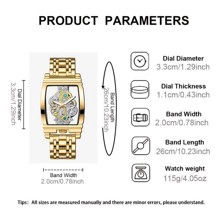 4pcs New Men's Fashion Casual Waterproof Luminous Quartz Watch and Jewelry Combination Set for Daily Wear, Parties, Valentine's Day, Easter, Christmas, Halloween, Ramadan, Wedding, Gifts for Friends and Family