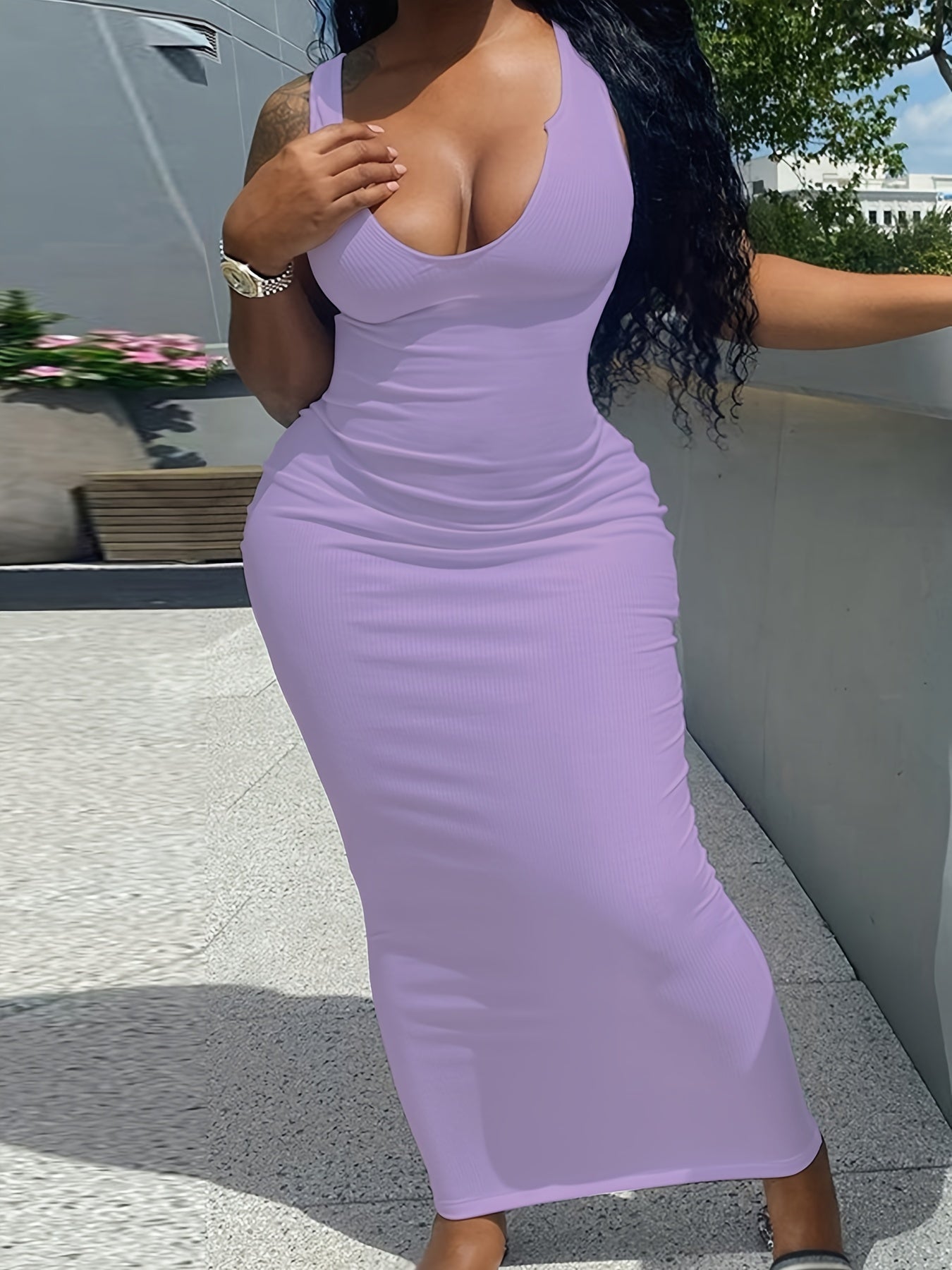Sexy Maxi Tank Dress, Bodycon Nightclub Party Casual Dress For Summer & Spring, Women's Clothing