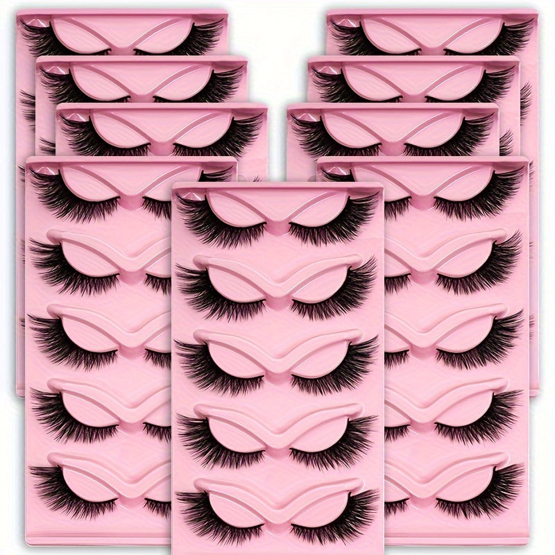 3 Packs of 15-Pair Cat Eye Lashes – Dramatic Wispy D Curl False Eyelashes, Reusable Strip Lashes for Glamorous Makeup & Holiday Gifts