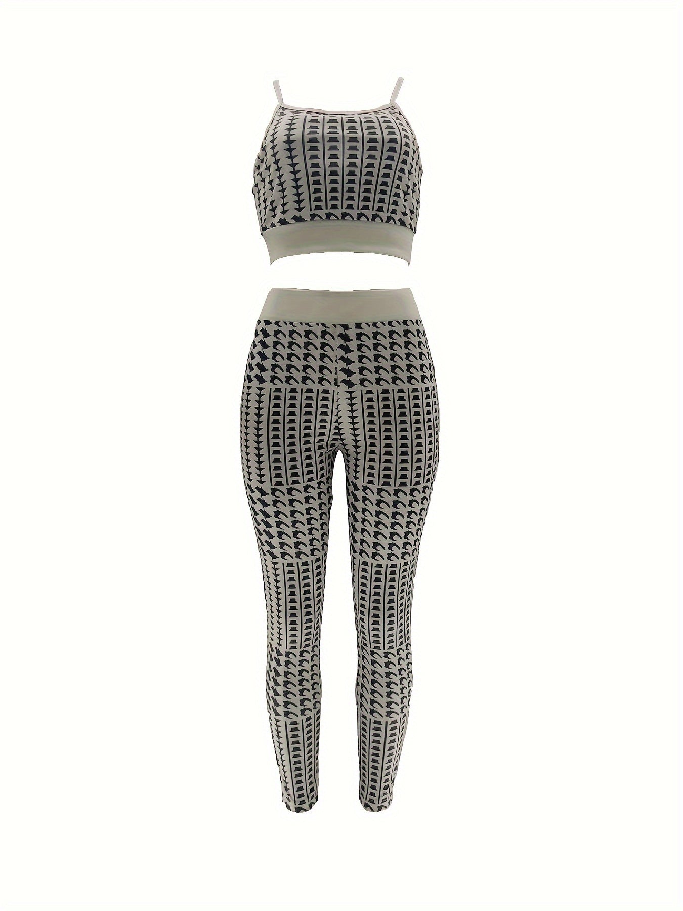 Thousand Birds Grid Print Spring and Autumn New Casual Two-piece Set