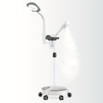 Facial Steamer Professional 2 In 1 Ozone With 5X Magnifying Lamp On Wheels For Spa, Beauty Salon And Home Use, 2-in-1 Esthetician Steamer On Wheels With Ozone And Hot Mist, Ionic Facial Steamer For Facial Deep Cleaning And Mo