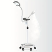 Facial Steamer Professional 2 In 1 Ozone With 5X Magnifying Lamp On Wheels For Spa, Beauty Salon And Home Use, 2-in-1 Esthetician Steamer On Wheels With Ozone And Hot Mist, Ionic Facial Steamer For Facial Deep Cleaning And Mo