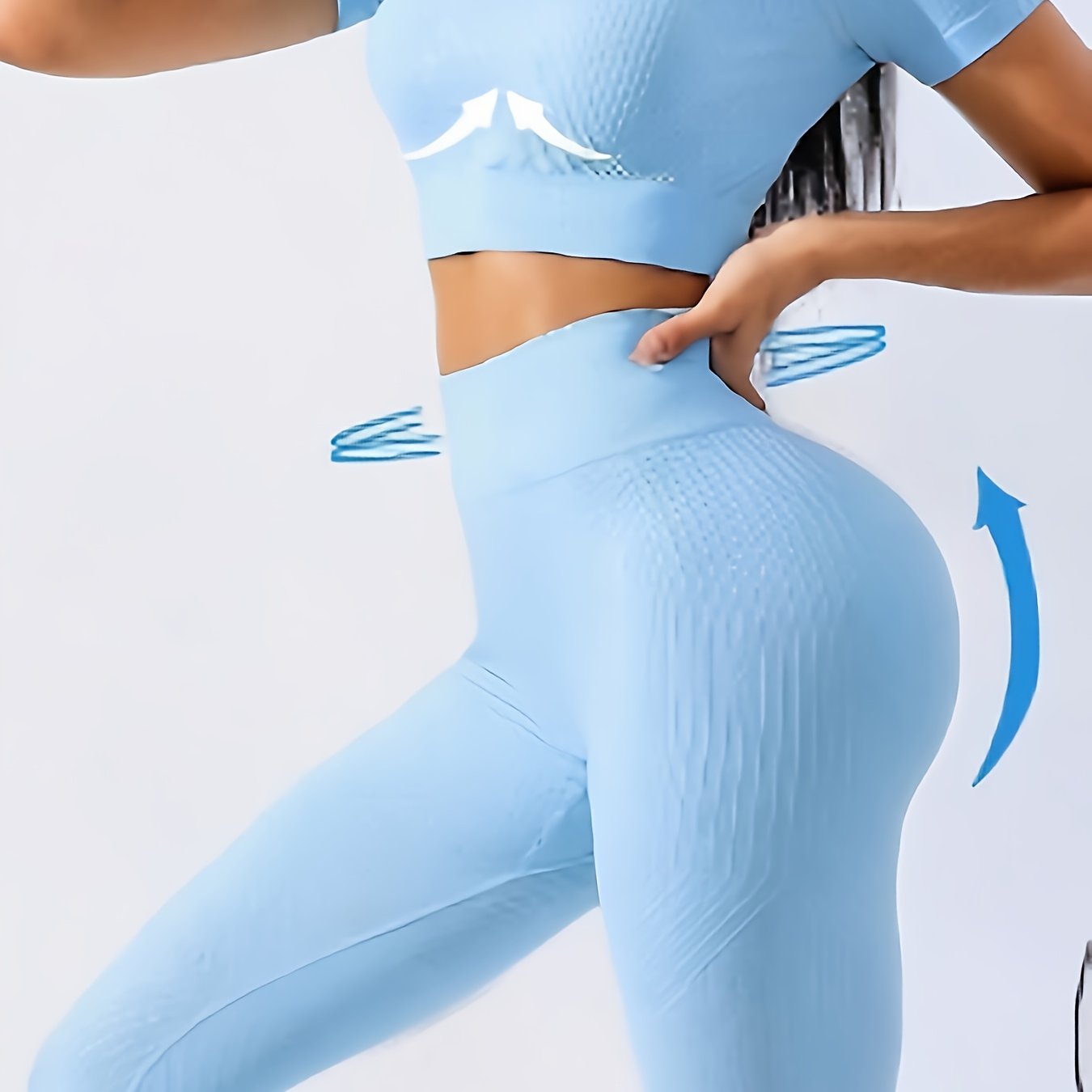 Popular Threadless Seamless Yoga Set Short Sleeve Peach Hip Long Pants Fitness Training Tight High Elasticity Sportswear