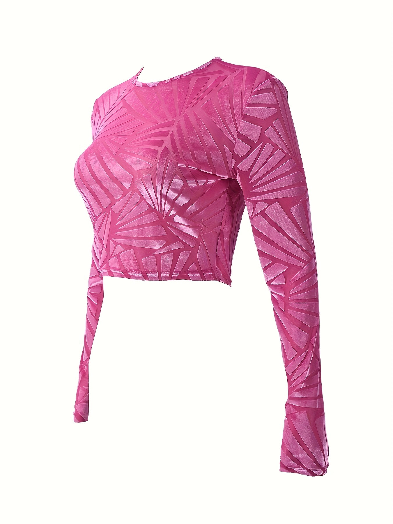 2024 Autumn And Winter New Arrival Women'S Casual Comfortable Crop Top with Mesh And Velvet for European And American Style