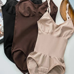 3pcs Women's Elegant Bodysuits - Solid Color, Smooth Polyamide Fabric, 200g/m² Medium Support | Tummy Control | Butt Lift