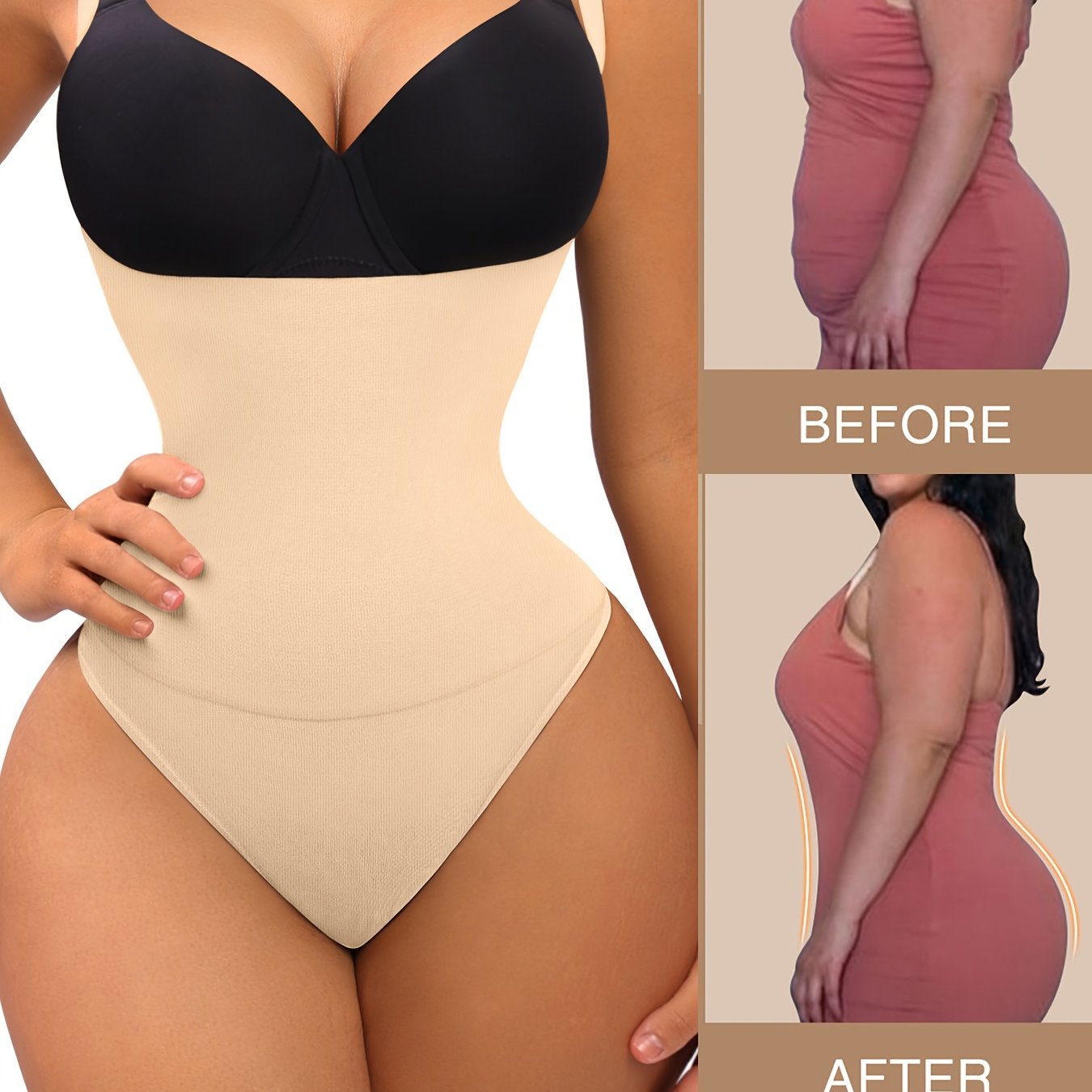 Women's Adjustable Strap Seamless Shaping Panty - Tummy Control, Slimming Body Shaper, Black Nylon-Spandex Blend, Elegant Design, Hand Wash Only, Tummy Control Shapewear