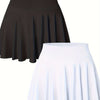 2pcs Women's Stretchy Flowy Mini Skirts - Light Blue & Pink, High Waist, Casual A-Line Cut, Soft Nylon Blend, Perfect for Casual Attire
