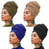 Set of 4 Bohemian Style Pleated Head Wraps, Elegant Solid Color Turban Caps, Breathable And Ultra Soft Extra Long Headbands for Women