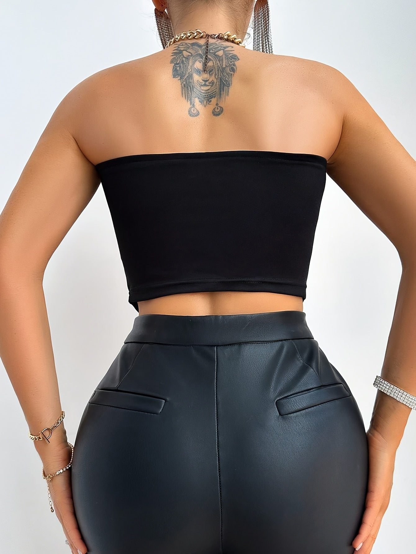 Women'S Navy Blue Strapless Corset Top with Asymmetric Hem - Sexy, Sleeveless, V-Neck, Non-Removable Padding, Regular Fit, Fall Fashion, Fashion Corset Top|Asymmetric Hemline|Vneckline Top